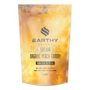 Earthy Select Organic Delta-9 Sativa Peach THC Gummies