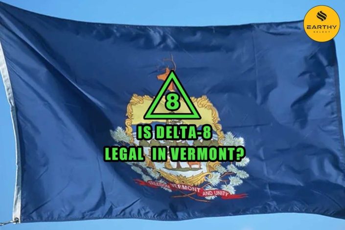 Is Delta 8 legal in Vermont flag, Earthy Select logo