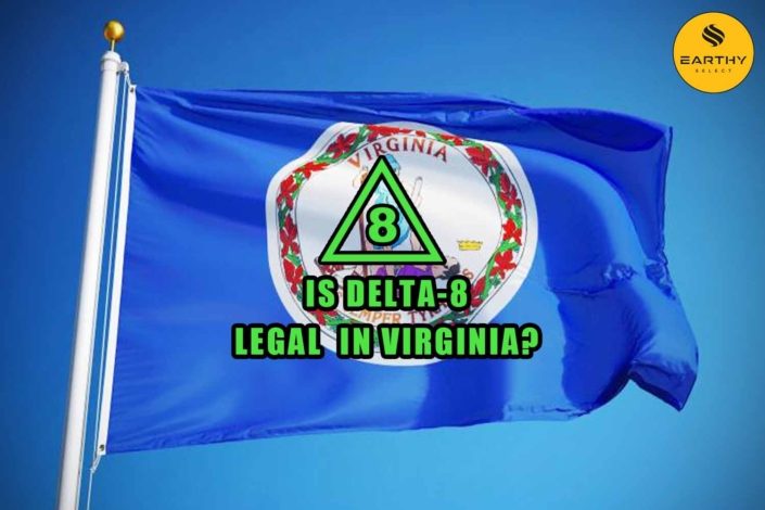 Is delta-8 legal in Virginia, Virginia flag, Earthy Select logo