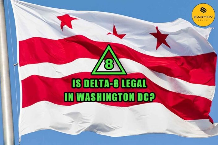 Is Delta-8 legal in Washington DC? District of Columbia flag, earthy select logo