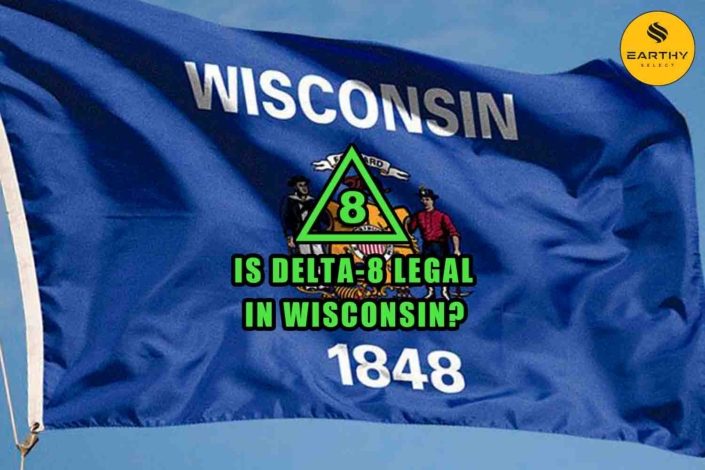 Is Delta 8 legal in Wisconsin?, Wisconsin flag, Earthy Select logo