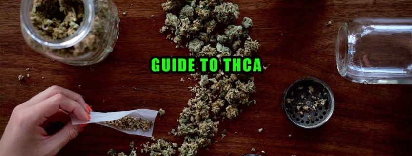 Woman's hands rolling a joint with high THCA hemp flower. Earthy Select logo.