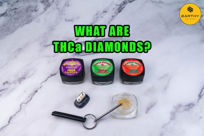 What are THCa Diamonds? Earthy Select high THCa hemp diamonds and Pax vape device.