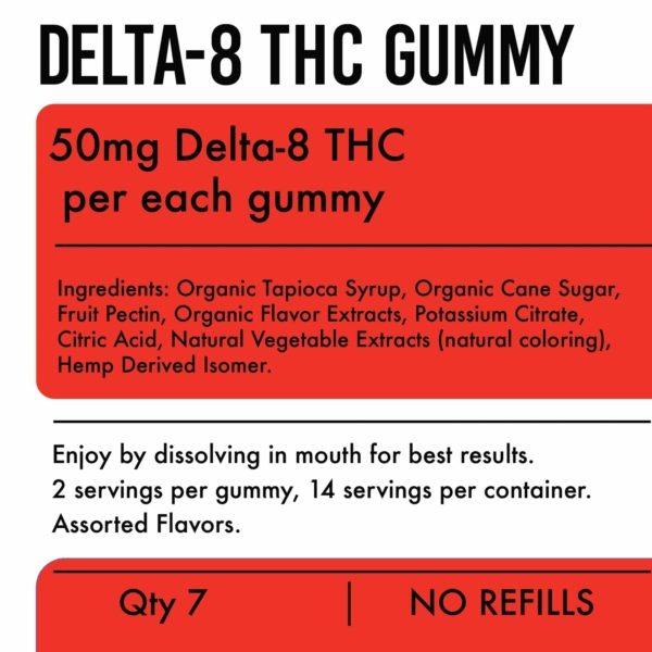 50 Delta 8 Gummies Nutritional Facts