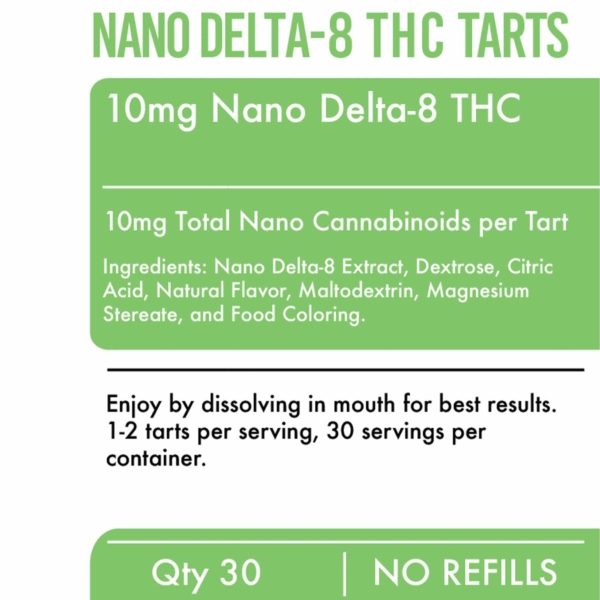 Delta-8 Nano Tarts Nutritional Facts