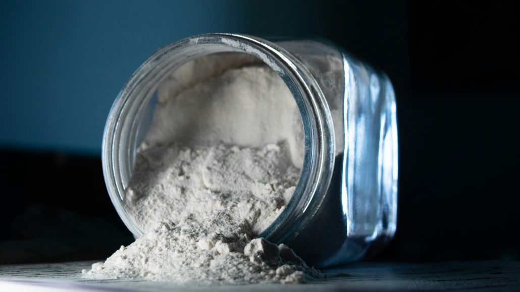 Glass jar of THCa Isolate powder