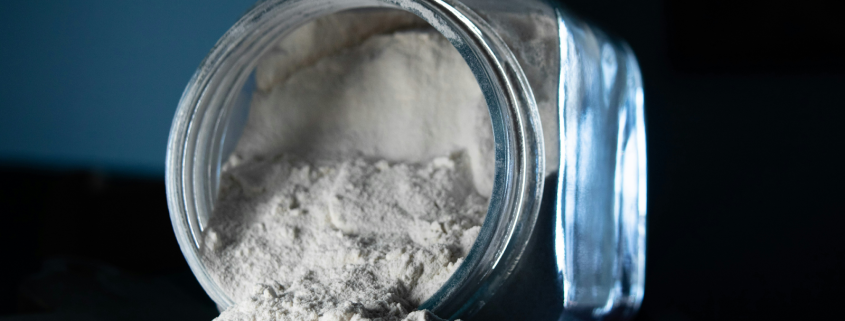 Glass jar of THCa Isolate powder