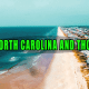 Aerial view of North Carolina beach in the day